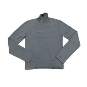 Giorgio Armani Black Label Cashmere Gray Mockneck Sweater Fine-Knit